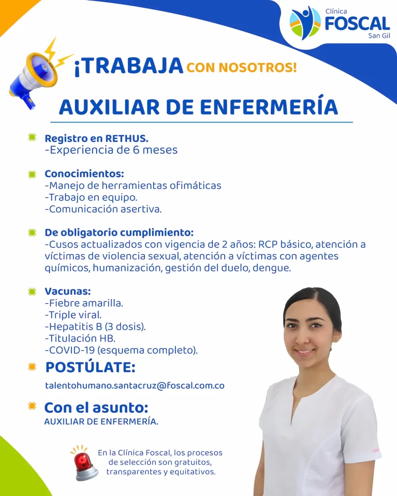 Imagen Oferta Auxiliar Enfermería Santa Cruz