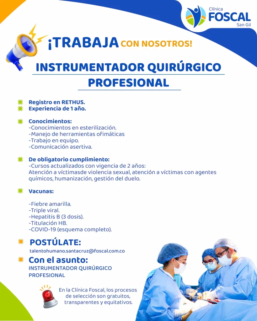 Imagen Oferta Instrumentador Santa Cruz