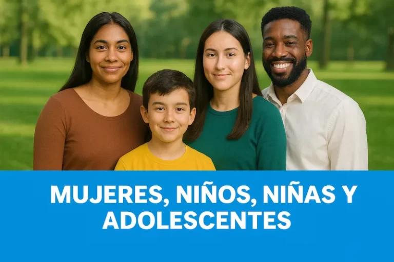 Imagen de mujeres, niños y adolescentes